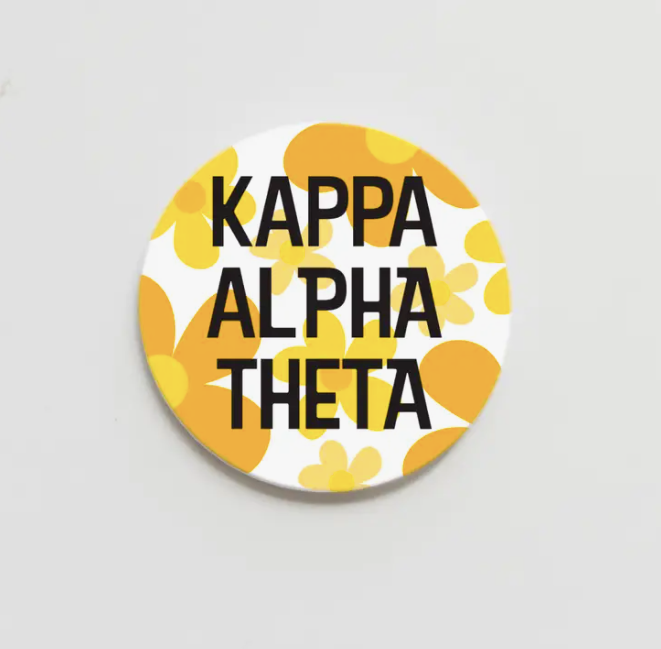 Kappa Alpha Theta Greek Flower Power Button - 1.50 inch