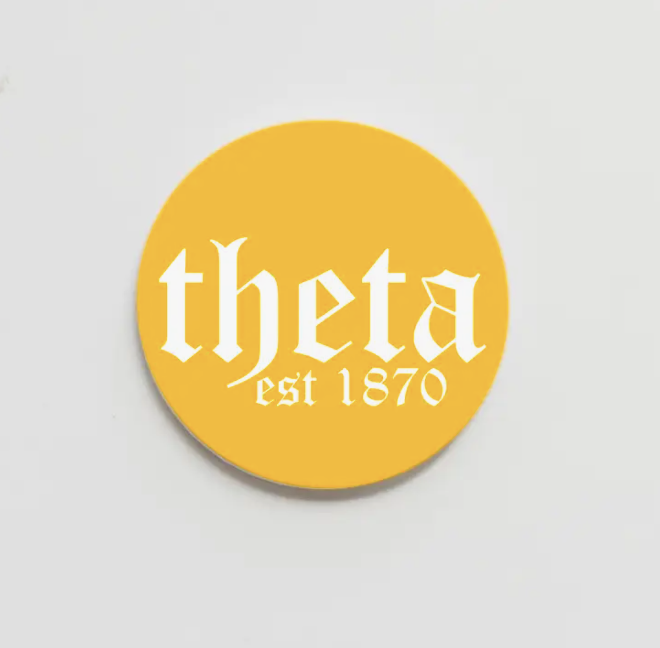 Kappa Alpha Theta Old English Greek Button - 3.00 inch