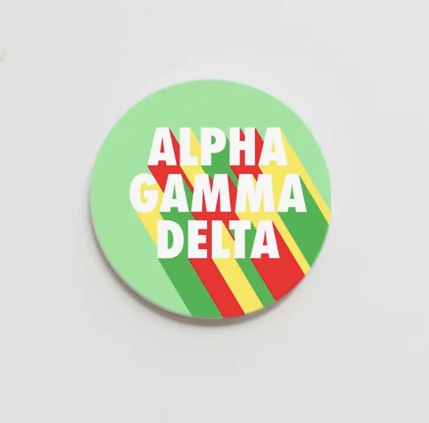 Alpha Gamma Delta Bold Greek Button - 2.25 inch
