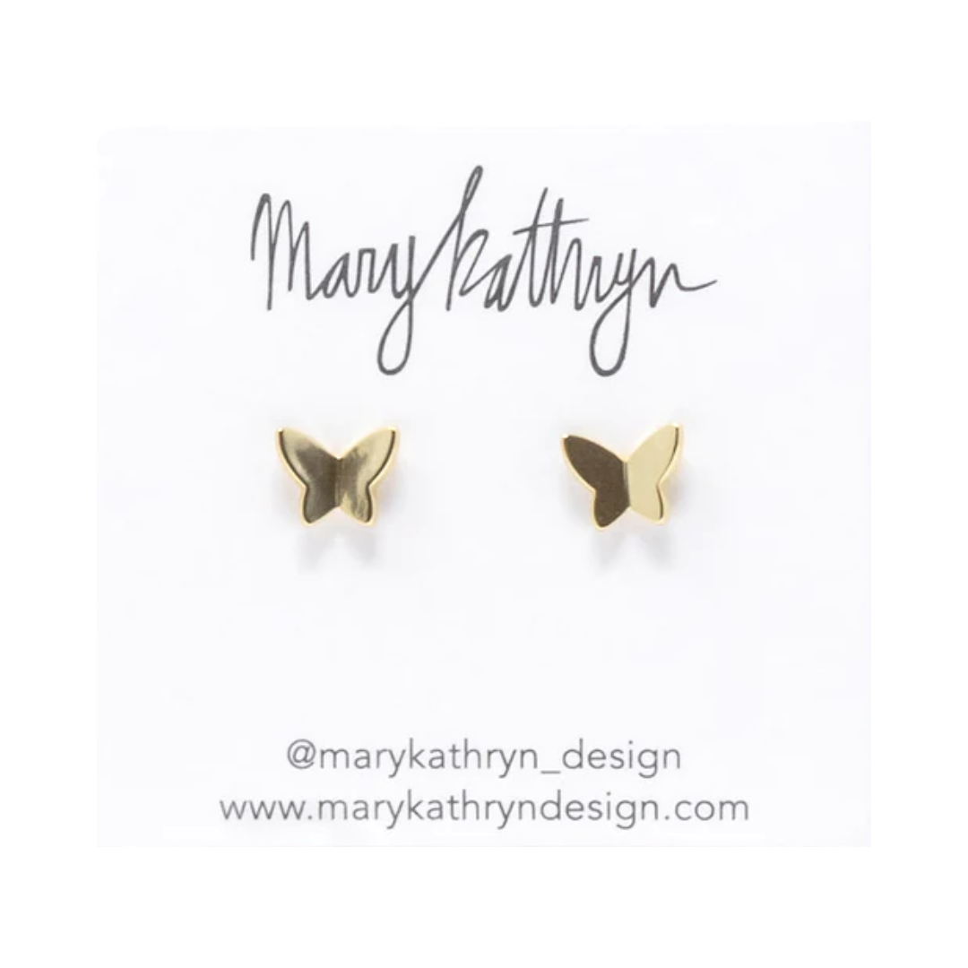 Gold Butterfly Studs