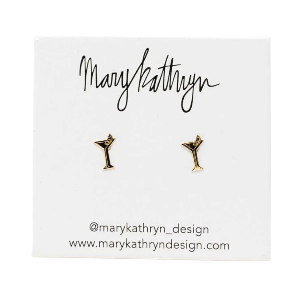 14k Gold Martini Studs