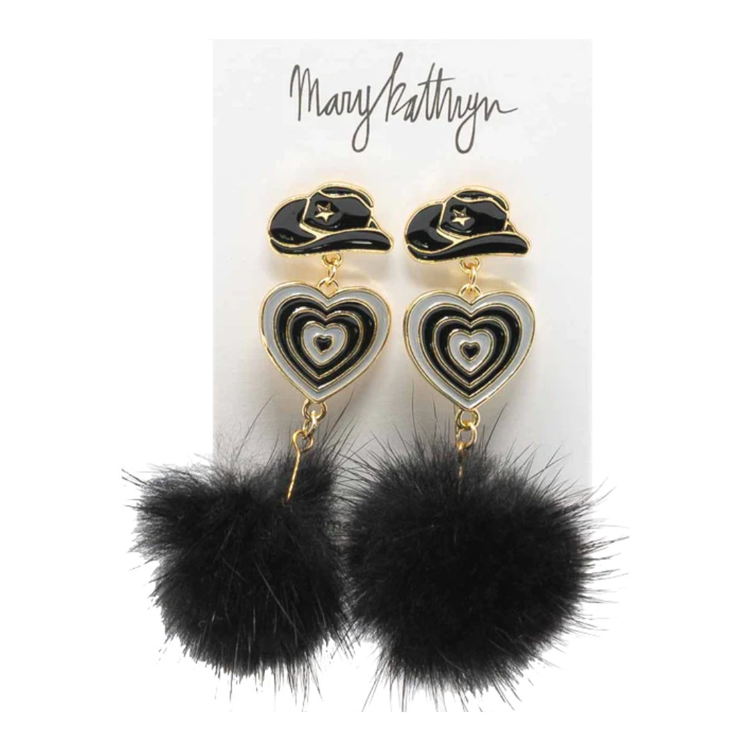 Aldean Cowboy Hat Puff Earrings