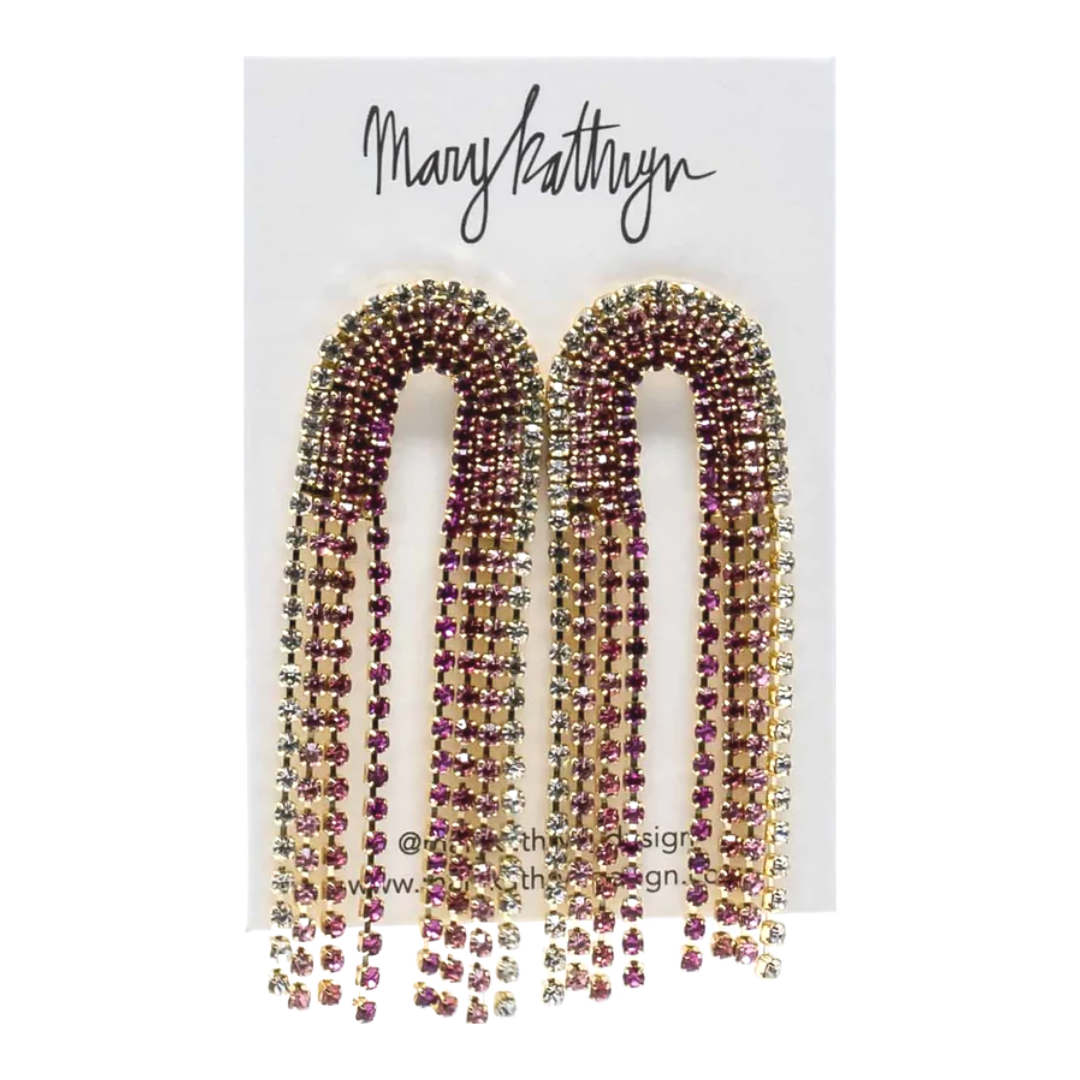 Pink Rainbow Drop Earrings