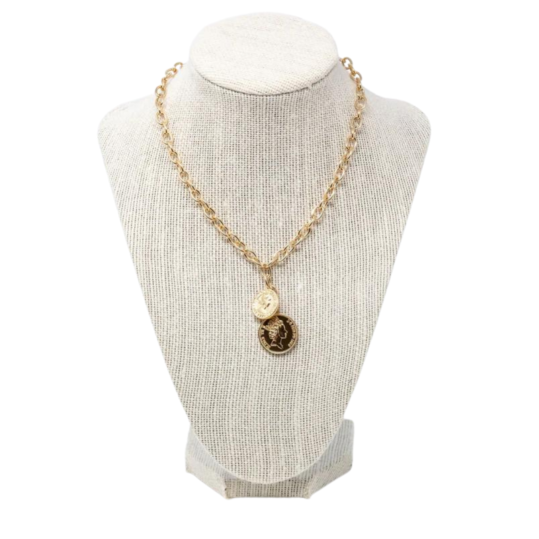 Double Royalty Coin Necklace