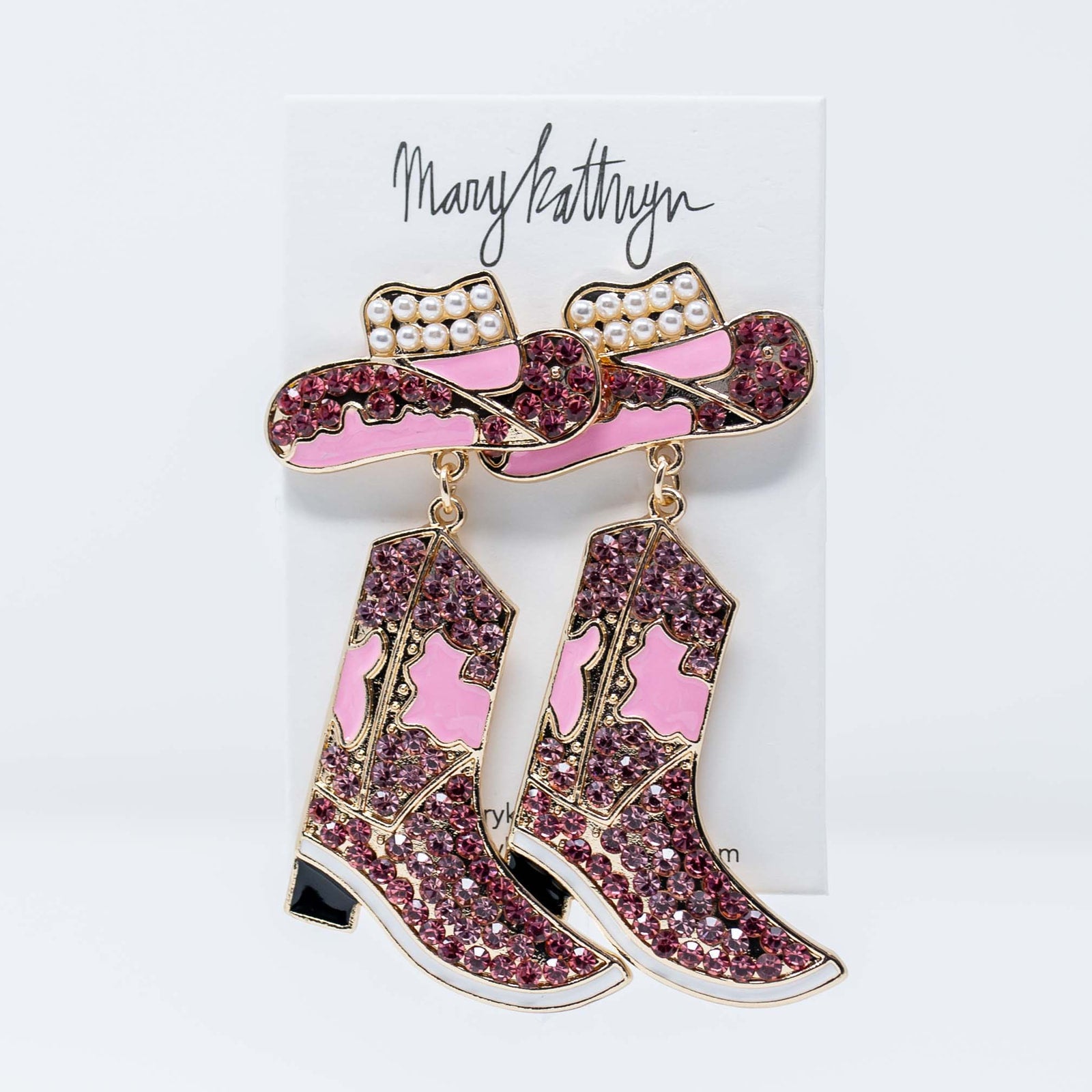 Pink Shania Boot Earrings