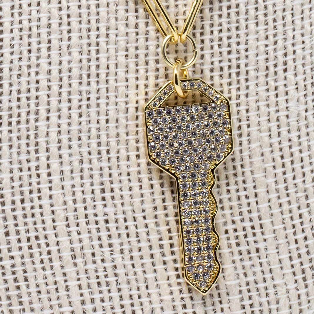 Pave Key Necklace