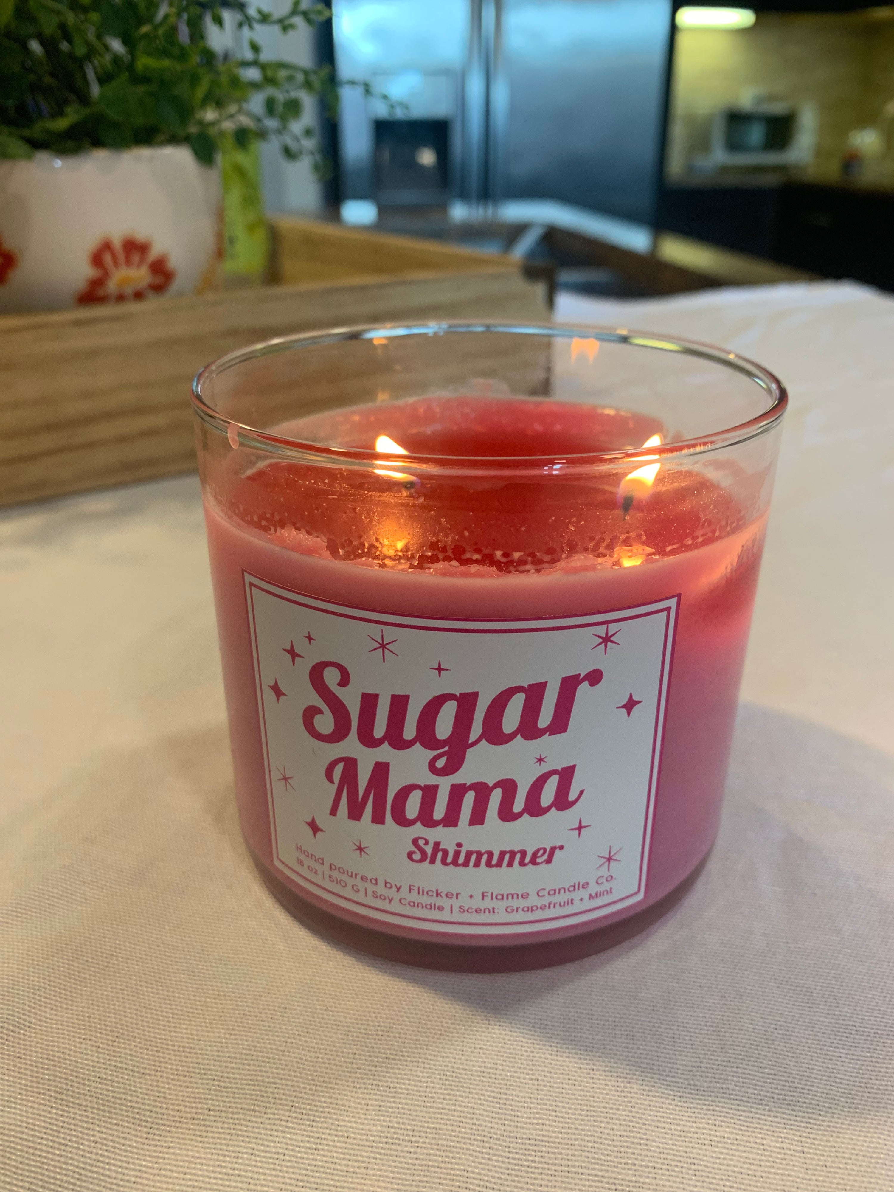 Pink Sugar Mama Shimmer Candle